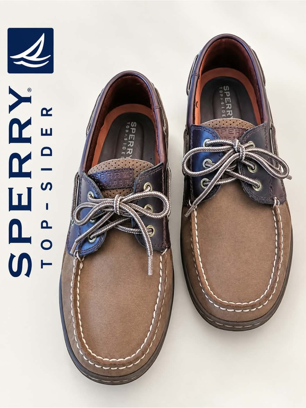 SPERRY Brown Leather Boat Shoes - Classic Men's Deck Shoes